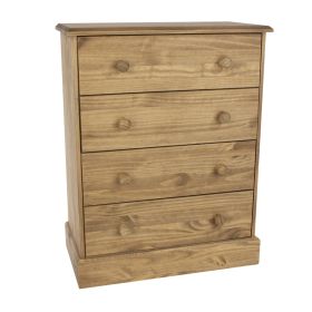 Classic Country Style 4 Drawers Chest - Pine