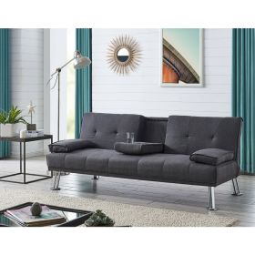 Modern Cupholder Sofa Bed - Charcoal