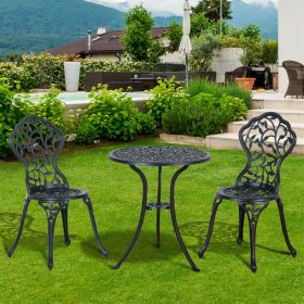 Aluminum Bistro Garden Chair Table Set - Black