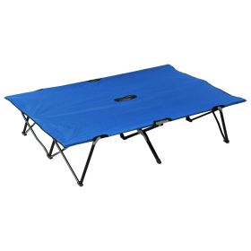 Foldable Sun Lounger Double Bed - Blue