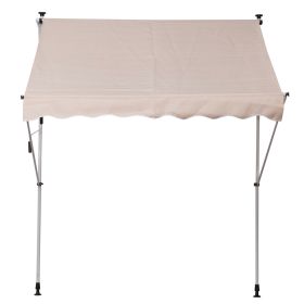 Adjustable Awning Retractable Shade Beige Colour - 2m