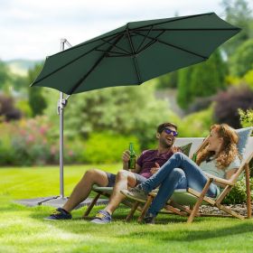 Roma Cantilever Parasol 360° Rotation With Cross Base - Green