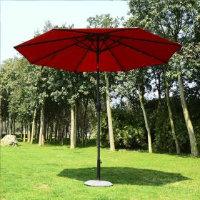 Adjustable Parasol With Colorful LED Wine Red - 2.75M