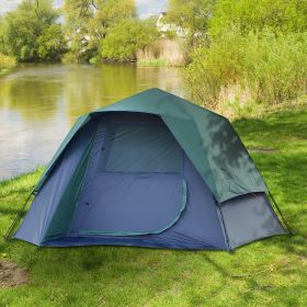 4 Person Pop-Up Camping Tent With Removable Rainfly - Green
