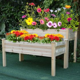 2 Piece Solid Fir Wood Raised Bed