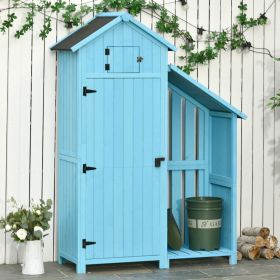 Garden Storage Shed With Waterproof Asphalt Roof - Blue