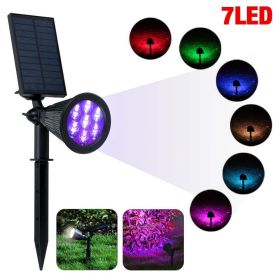 Waterproof 7 LED Solar Ground Light For Wall - Black