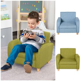 Solid Wood Frame Linen Fabric Child Armchair with Cushion - 2 Colours