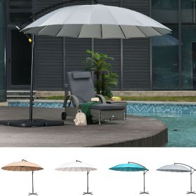 18 Ribs Cantilever Round Parasol With Adjustable Angle 3M - 3 Colours