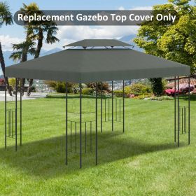 2 Tier Gazebo Top Replacement Cover 3x4M - Dark Grey
