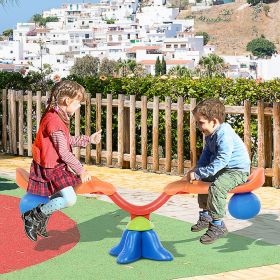 360° Rotating Swivel Kids Spinning Seesaw - Orange and Blue
