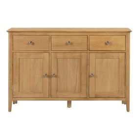 Cotswold Simple Design 3 Doors and Drawers Sideboard - Oak