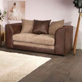 Benson 2 Seater Sofa - Brown and Beige
