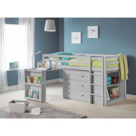Roxy Kids Bunk Bed With Pull-Out Desk - Dove Grey