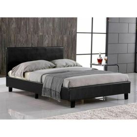 Pablo Faux Leather Low Frame Bed With Mattress Options - 4 Sizes