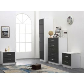 4 PCS Reflect High Gloss 1 Door Wardrobe Set - Grey & Matt White