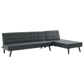 L Shape Faux Leather 3 Seater Sofabed With Chaise - 2 Colours
