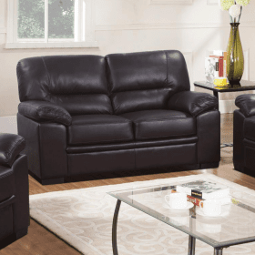 Carlsbad Luxury Leather Gel 2-Seater Sofa Classic Comfort in Espresso