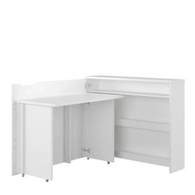 Work Concept Convertible Secret Desk With Storage White Gloss - Left Side