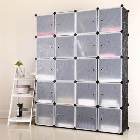 20 Plastic Cube Haven Wardrobe Organizer - Black and white