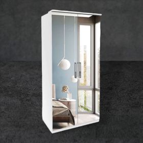 Opulent Orbit 2 Door Mirror Front Wardrobe - White