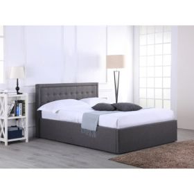Houston Ottoman Grey Fabric Bed - Standard Double 4ft6