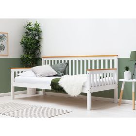 Blaith Solid Slatted Wooden Day Bed 3ft Single with Mattress Option - Oak Effect
