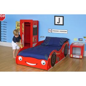 Hamil Kids Racecar Toddler Bed Frame - Red