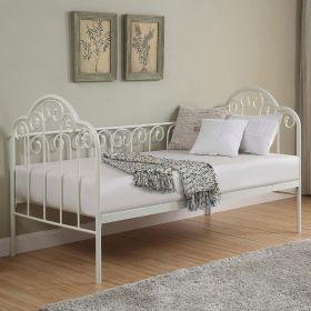 Lilly Vintage Style Metal 3ft Single Bed Frame with Mattress Options - White