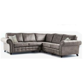 Modern Premium Suite Leather Large Corner Sofa - Charcoal