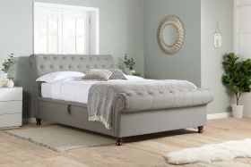Birlea Castello Grey Fabric Side Ottoman Storage Bed - Double 4ft6