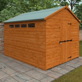 Hertford Single Door Security Apex Shed with Windows - 10 x 8Ft