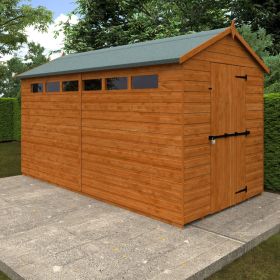 Hertford Single Door Security Apex Shed with Windows - 12 x 6Ft