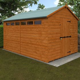 Hertford Single Door Security Apex Shed with Windows - 12 x 8Ft