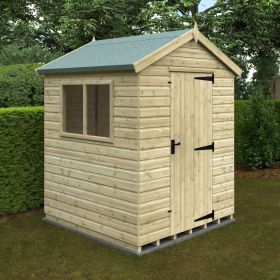 Newport Single Door Tanalised Apex Shed with Windows - 6 x 6Ft