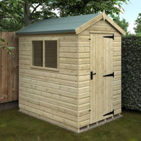 Newport Single Door Tanalised Apex Shed with Windows - 7 x 5Ft