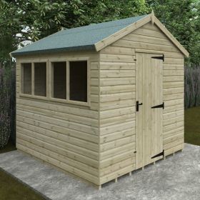 Newport Single Door Tanalised Apex Shed with Windows - 8 x 8Ft