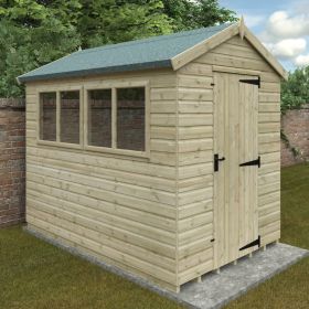 Newport Single Door Tanalised Apex Shed with Windows - 9 x 6Ft