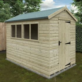 Newport Single Door Tanalised Apex Shed with Windows - 10 x 6Ft