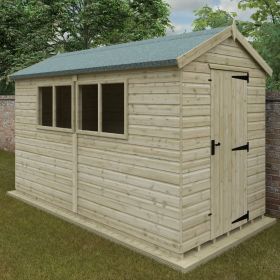 Newport Single Door Tanalised Apex Shed with Windows - 12 x 6Ft
