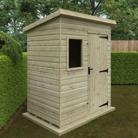 Ashford Single Door Tanalised Pent Shed with Windows - 6 x 4Ft