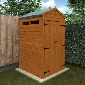 Dartford Double Door Security Apex Shed with Slit Windows - 4 x 4Ft