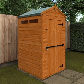 Dartford Single Door Security Apex Shed with Fixed Windows - 4 x 4Ft