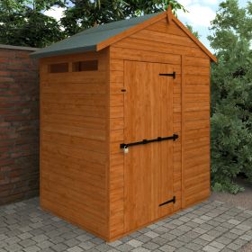 Dartford Single Door Security Apex Shed with Fixed Windows - 4 x 6Ft
