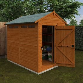 Dartford Single Door Security Apex Shed with Fixed Windows - 8 x 6Ft