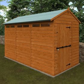 Dartford Single Door Security Apex Shed with Fixed Windows - 12 x 6Ft