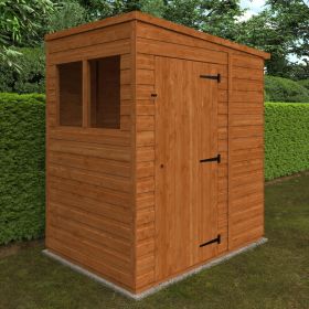 Preston Single Door Pent Shed with Fixed Windows - 4 x 6Ft