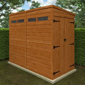 Hythe Double Door Security Pent Shed with Slit Windows - 8 x 4Ft