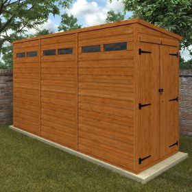 Hythe Double Door Security Pent Shed with Slit Windows - 12 x 4Ft