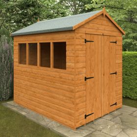 Lincoln Shiplap Fixed Windows Heavy Duty Workshop Shed - 8 x 6Ft